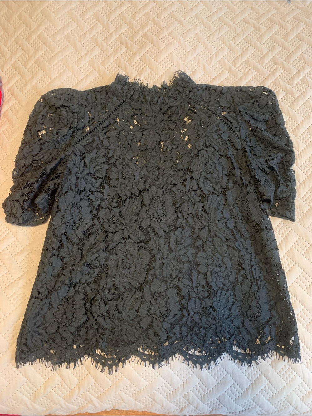 Generation Love Black Floral Lace Short Sleeve Top